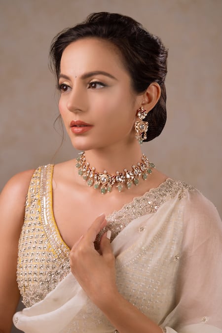 Anana Seher Kundan Polki Embellished Choker Set 