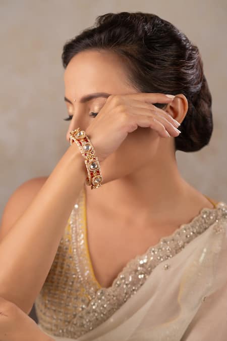 Anana Shreedevi Kundan Polki Embellished Kada 