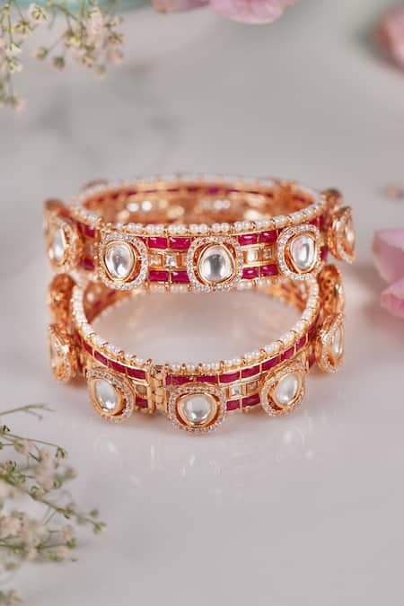 Anana Shreedevi Kundan Polki Embellished Kada - Single Pc 