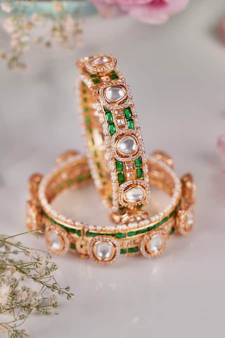 Anana Shreedevi Kundan Polki Embellished Kada - Single Pc 