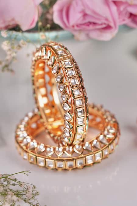 Anana Sonali Kundan Embellished Kadas - Set of 2 