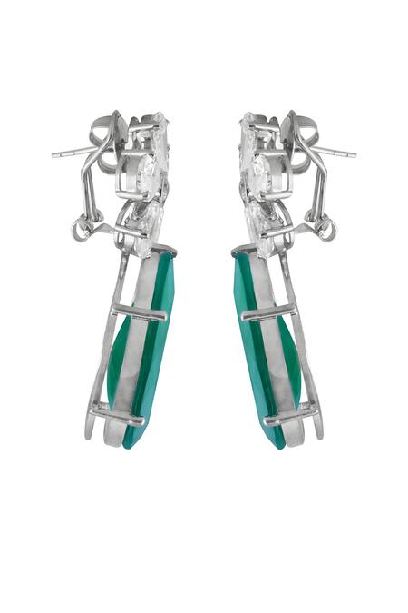 Buy Varnika Arora White Diamonds, Stones Vow Of Love Onyx Drop Earrings Online at Aza Fashions Buy_Varnika Arora_White Diamonds, Stones Vow Of Love Onyx Drop Earrings _Online_at_Aza_Fashions