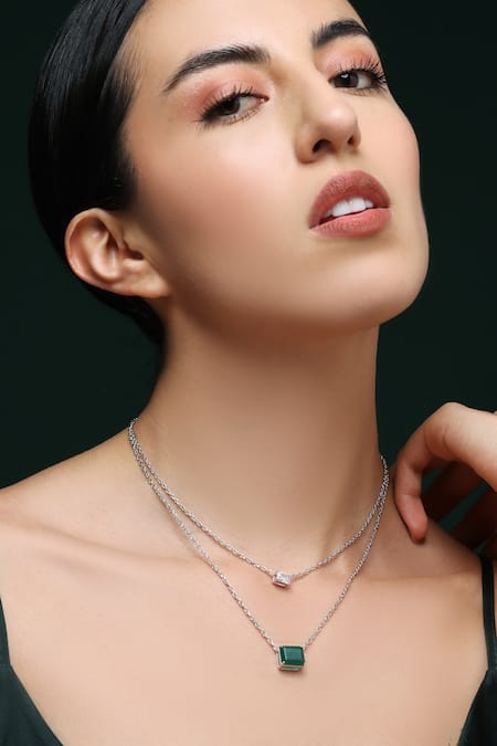 Buy Varnika Arora White Dreamscape Vine Eternity Necklace Online at Aza Fashions Buy_Varnika Arora_White Dreamscape Vine Eternity Necklace _Online_at_Aza_Fashions