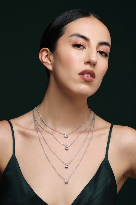Varnika Arora_White Waves Of Promise Cz Necklace _Online_at_Aza_Fashions