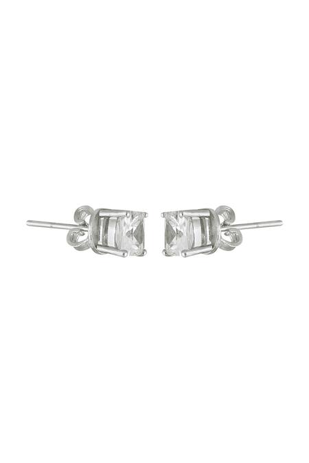 Varnika Arora_White Crystals Cz Ivy Studs _Online_at_Aza_Fashions