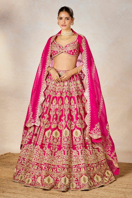 Masaba Pink Lehenga And Blouse Heavy Raw Silk Embroidered Anar Pool Leaf Dilli 6 Set 