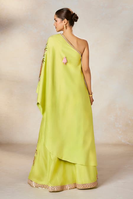 Masaba Pista Kulfi One Shoulder Tunic With Sharara 