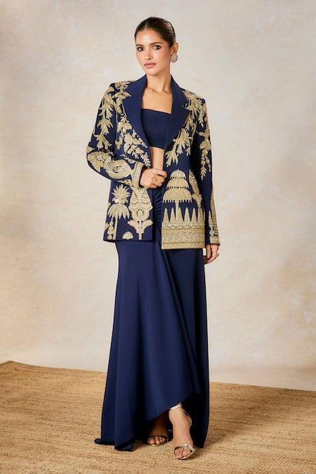 Masaba Sanjh Bagh Blazer With Draped Skirt Set 