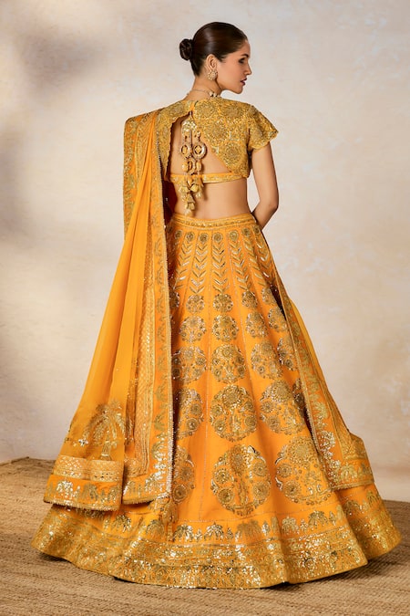 Masaba Motichur Sonmukhi Motif Embroidered Bridal Lehenga Set 