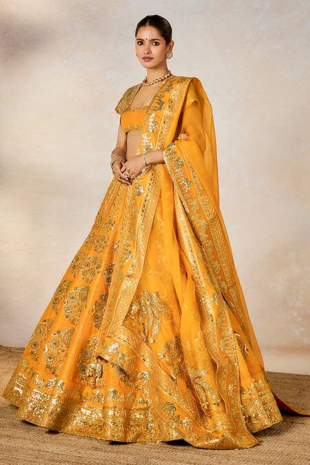 Buy Masaba Yellow Organza, Motichur Sonmukhi Motif Bridal Lehenga Set Online at Aza Fashions Buy_Masaba_Yellow Organza, Motichur Sonmukhi Motif Bridal Lehenga Set _Online_at_Aza_Fashions