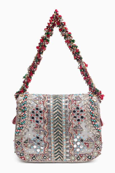 Doux Amour Noor Bloom Zardozi & Marodi Embroidered Handbag 