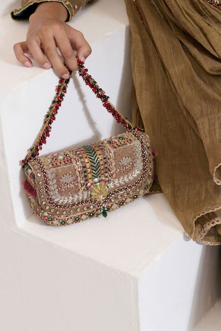 Doux Amour Noor Bahar Zardozi & Marodi Embroidered Clutch Bag 