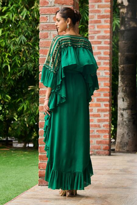 Ohaila Khan Embroidered Ruffle Kaftan 