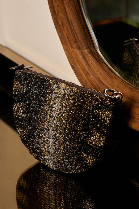 Shop Ohaila Khan Black Chiffon Gota Patti Parvin Border Embellished Pre-draped Saree With Blouse Online at Aza Fashions Shop_Ohaila Khan_Black Chiffon Gota Patti Parvin Border Embellished Pre-draped Saree With Blouse _Online_at_Aza_Fashions