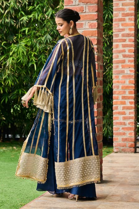 Ohaila Khan Azora Lace Embellished Cape Sharara Set 