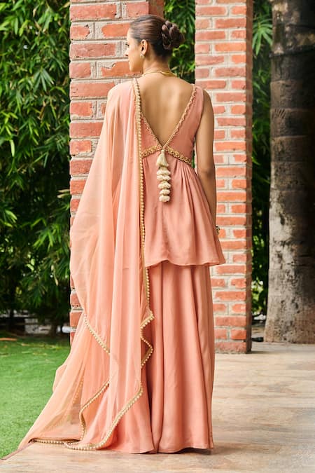 Ohaila Khan Aafreen Neckline Embroidered Peplum Kurta Set 