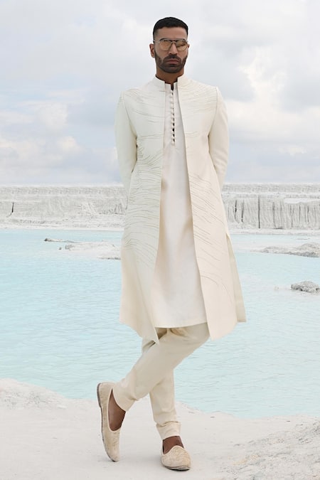 PIRI INDIA Cutdana Embroidered Sherwani Set 