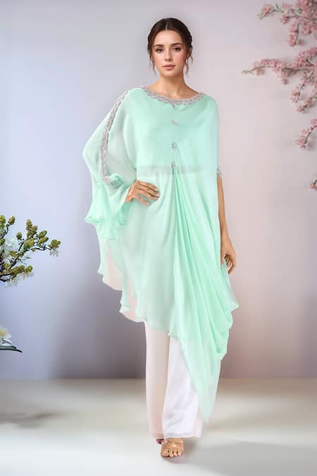 Samyukta Singhania Asymmetric Hand Embroidered Tunic With Palazzo 