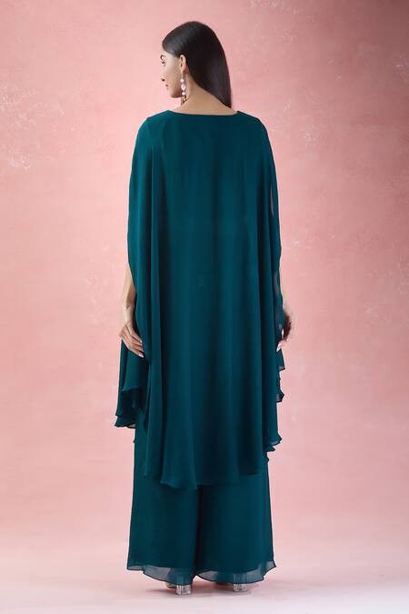 Samyukta Singhania Floral Hand Embroidered Tunic With Palazzo 