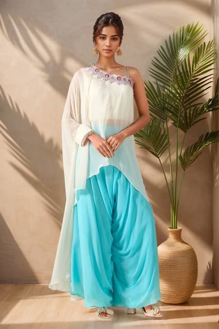 Samyukta Singhania Mirror Hand Embroidered Tunic With Palazzo 