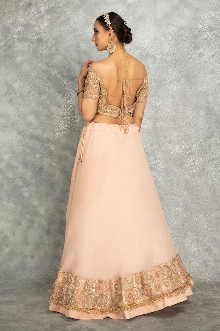 Tanu Malhotra Floral Sequins Embroidered Lehenga Set 