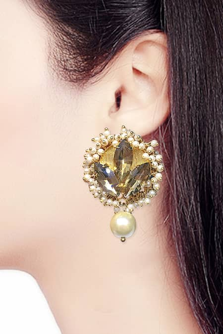 ORNAMAAS Petal Blossom Pearl Drop Earrings 