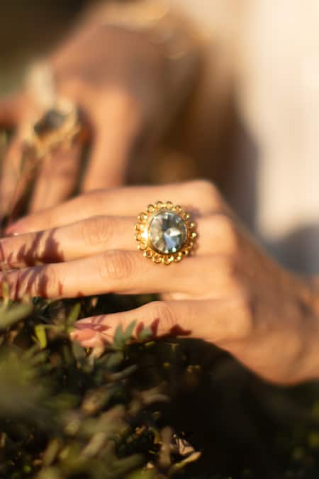 ORNAMAAS Flora Bloom Embellished Ring 