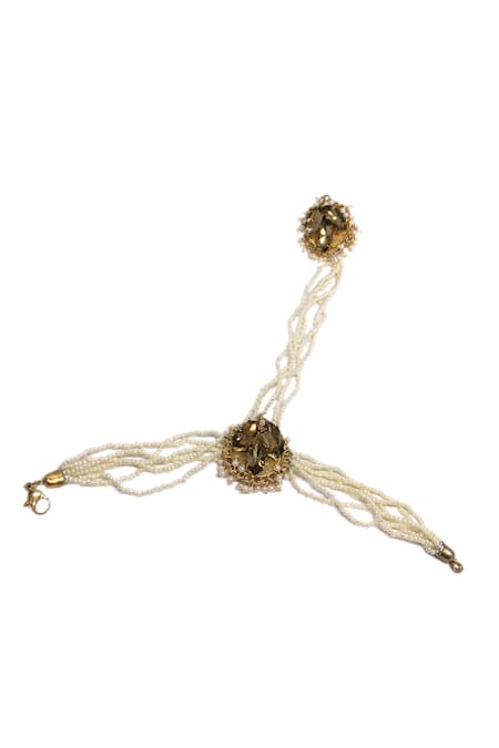 Ornamaas Petal Bloom Embellished Haathphool 