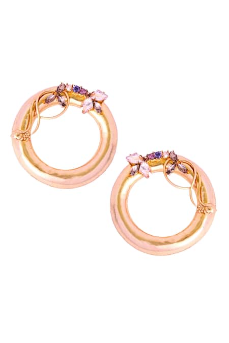 Ornamaas Cubic Zirconia Embellished Donut Hoops 