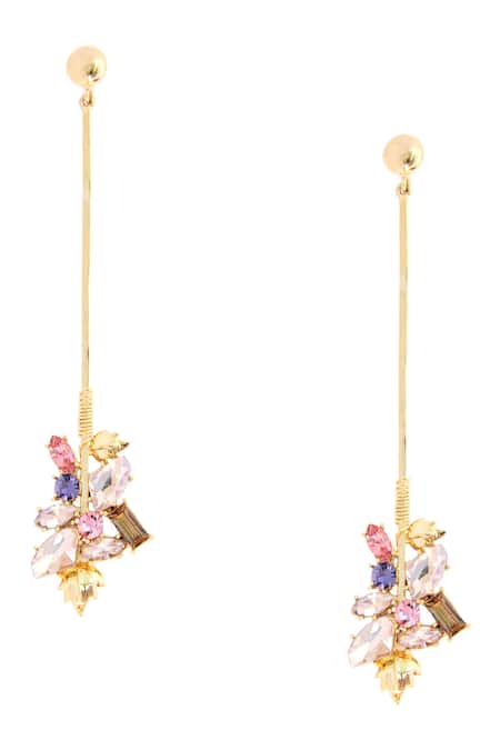 Ornamaas Fiore Vine Embellished Long Earrings 