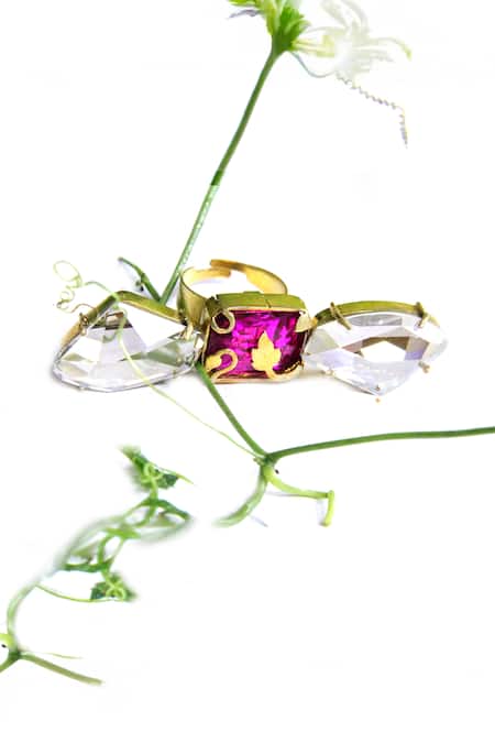 Ornamaas Inflorescence Flower Vine Cocktail Ring 