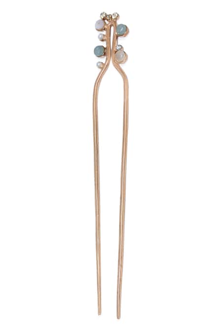 Shop_Ornamaas_Multi Color Blossom Drop Embellished Juda Pin _at_Aza_Fashions