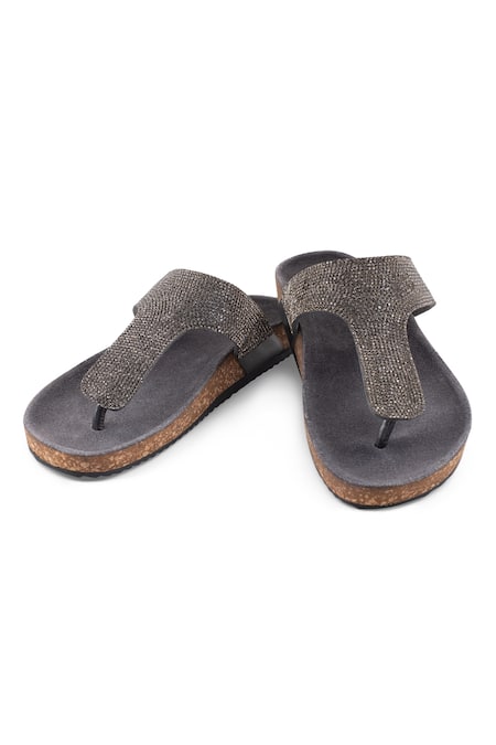 Sole Fry Triomphe Embellished Strap Flats 