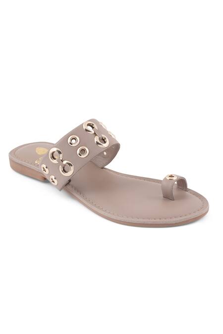 Shop Sole Fry Beige Shanti Eyelet Embellished Cutwork Flats at Aza Fashions Shop_Sole Fry_Beige Shanti Eyelet Embellished Cutwork Flats_at_Aza_Fashions