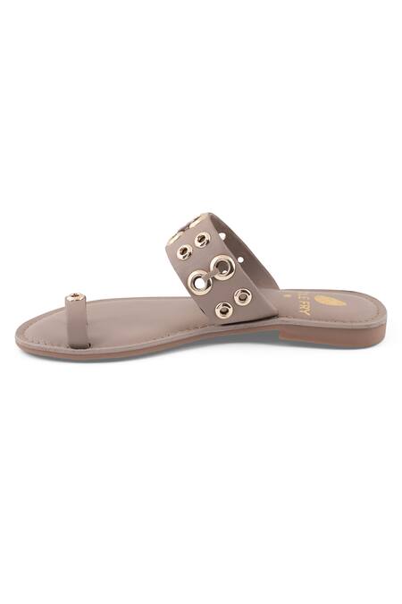 Sole Fry Beige Shanti Eyelet Embellished Cutwork Flats Online at Aza Fashions Sole Fry_Beige Shanti Eyelet Embellished Cutwork Flats_Online_at_Aza_Fashions