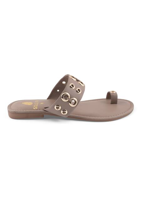 Buy Sole Fry Beige Shanti Eyelet Embellished Cutwork Flats Online at Aza Fashions Buy_Sole Fry_Beige Shanti Eyelet Embellished Cutwork Flats_Online_at_Aza_Fashions