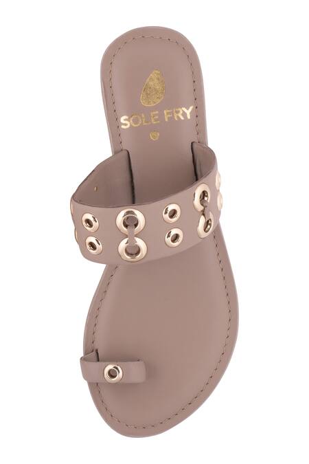 Shop Sole Fry Beige Shanti Eyelet Embellished Cutwork Flats Online at Aza Fashions Shop_Sole Fry_Beige Shanti Eyelet Embellished Cutwork Flats_Online_at_Aza_Fashions