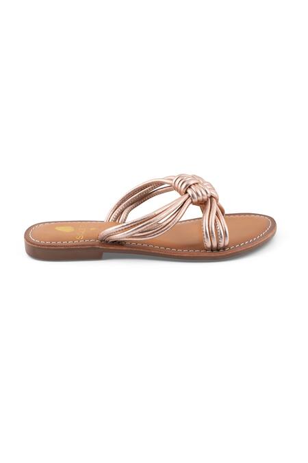 Buy_Sole Fry_Rose Gold Jenny Knotted Metallic Straps_Online_at_Aza_Fashions