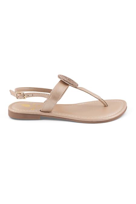 Buy Sole Fry Gold Twilight Spiral Applique Leather Flats Online at Aza Fashions Buy_Sole Fry_Gold Twilight Spiral Applique Leather Flats_Online_at_Aza_Fashions