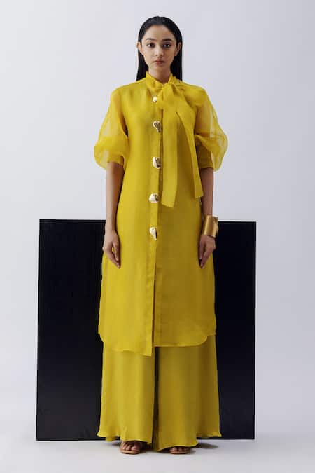 Richa Khemka Maria Solid Jumpsuit With Organza Shirt 