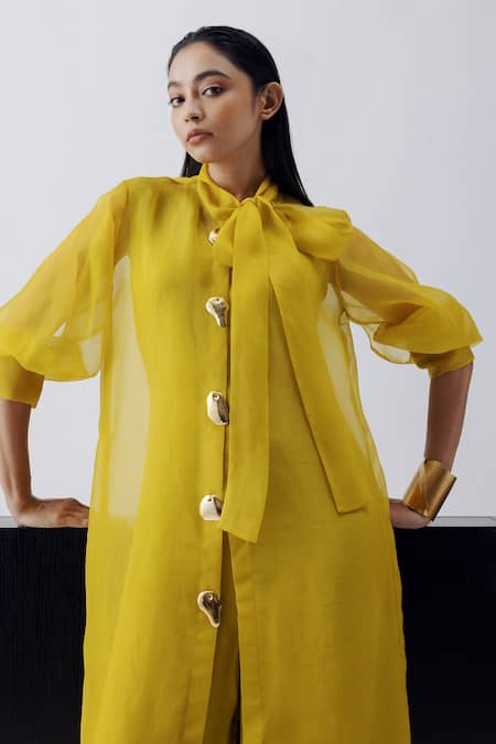 Richa Khemka Maria Solid Jumpsuit With Organza Shirt 