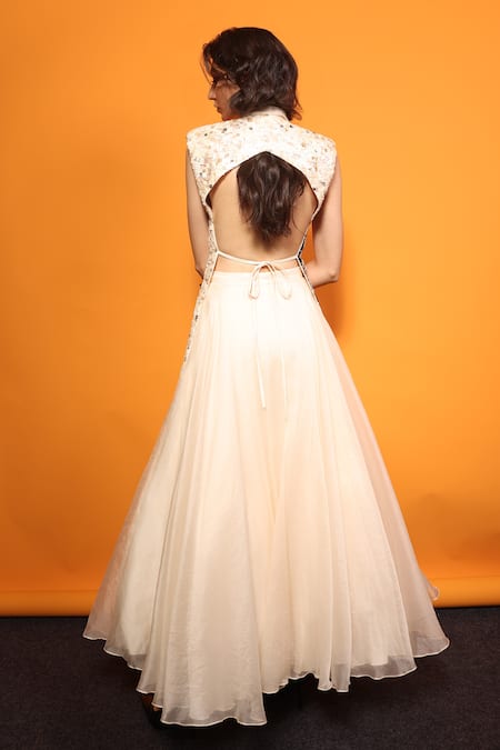 Richa Khemka Nouveau Mosaic Embroidered Jacket With Dress 