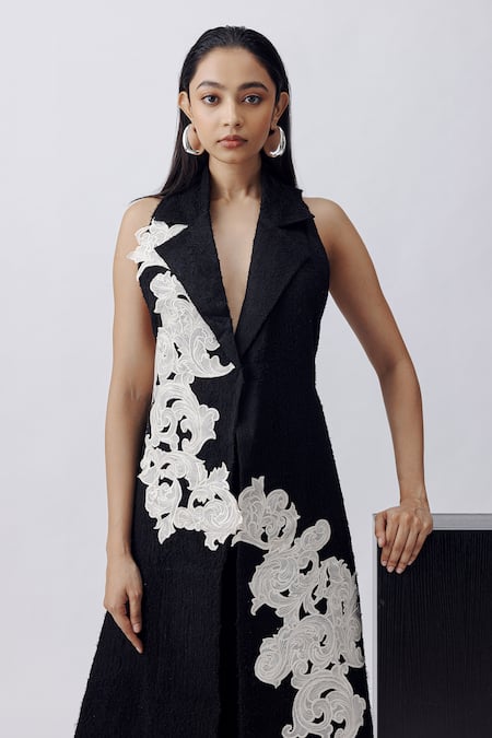 Richa Khemka Pansy Applique Embroidered Jumpsuit 