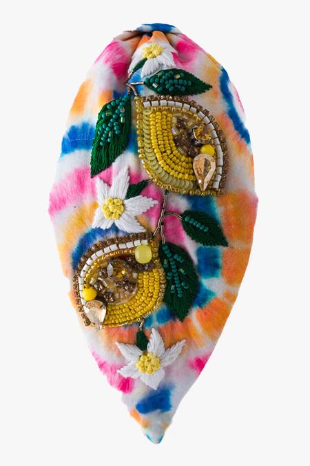 Buy_Moyolu_Multi Color Embroidery Floral Headband _Online_at_Aza_Fashions