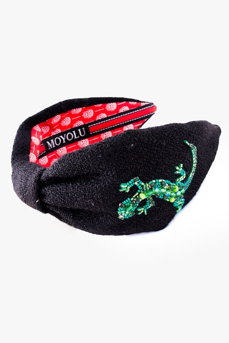 Moyolu Lizard Motif Embroidered Headband 