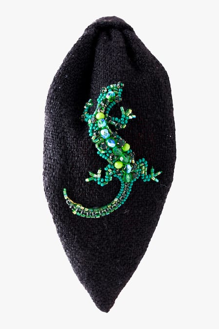 Shop_Moyolu_Multi Color Embroidery Lizard Motif Headband _Online_at_Aza_Fashions