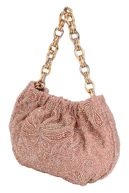 The Leather Garden Cutdana Embellished Potli Bag 