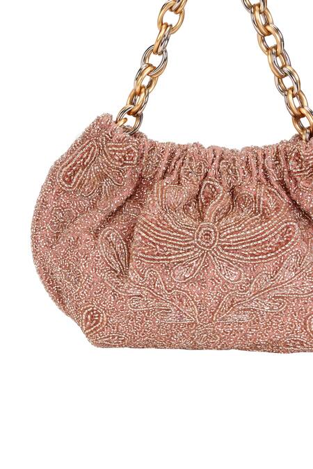 Shop_The Leather Garden_Pink Cut Work Cutdana Embellished Potli Bag 