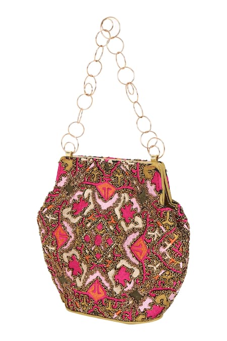 The Leather Garden Jugnu Crewel Embroidered Handbag 