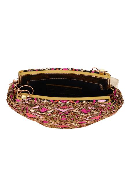 Buy_The Leather Garden_Multi Color Crewel Jugnu Embroidered Handbag _Online_at_Aza_Fashions